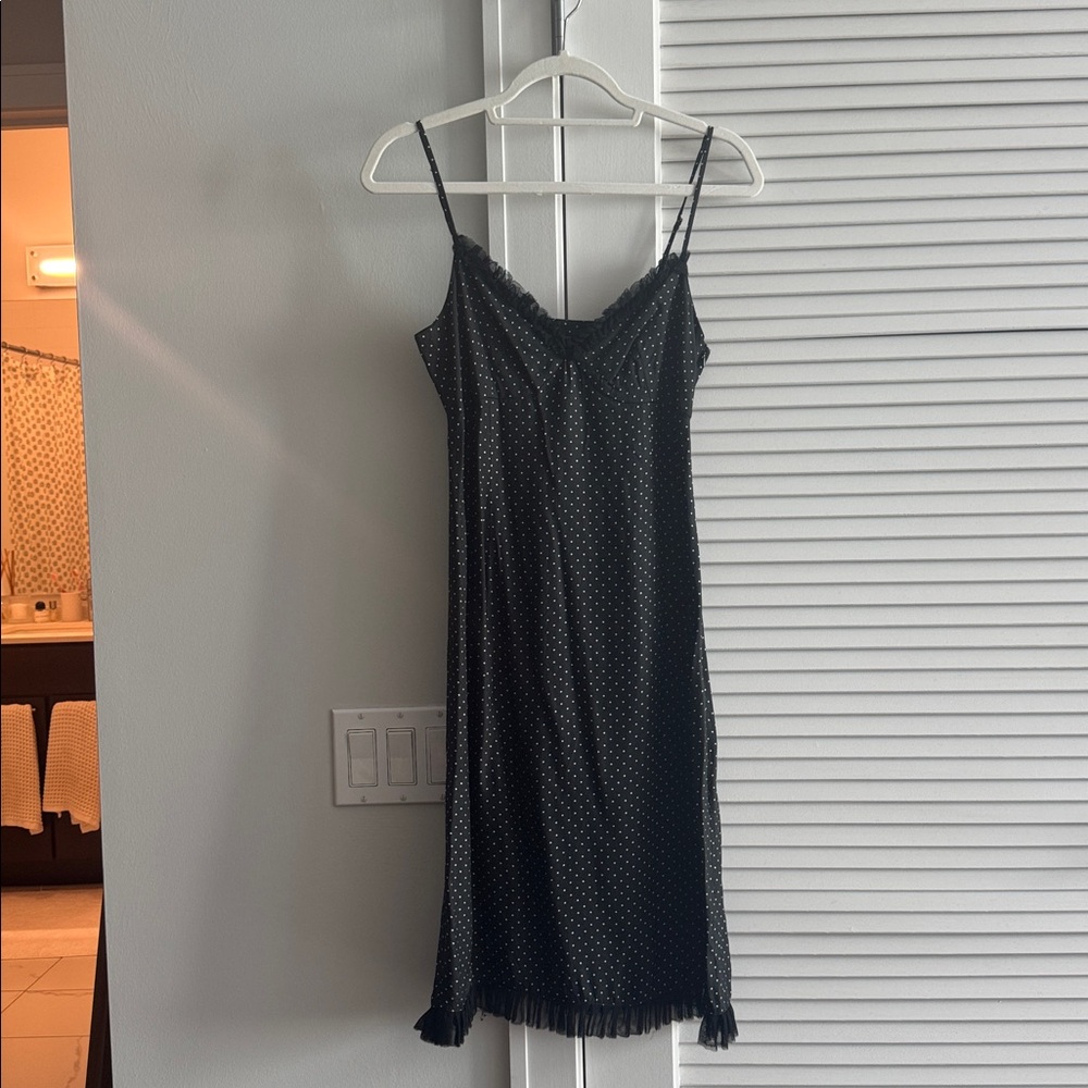 Black Polka Dot Slip Dress